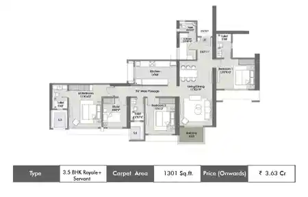 3.5 BHK-1301 Sq.ft.